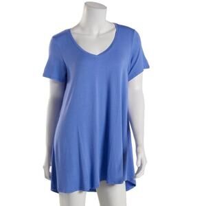 Brand New Hue Women's Size Small Persian Jewel Blue Short Sleeve Top Loungewear